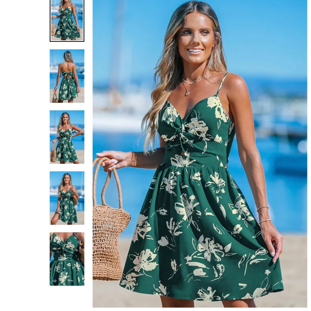 Forest Floral Sweetheart Twist Mini Dress